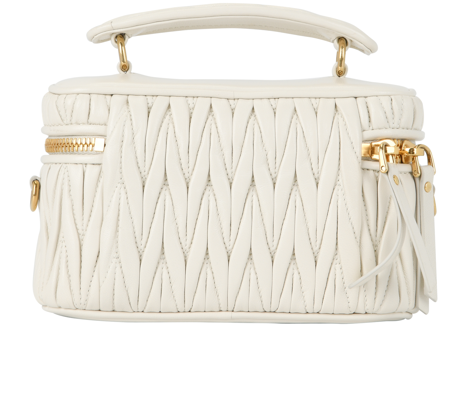 Matelasse Vanity Bag, &pound;950, Handbags, White, Leather, Back view
